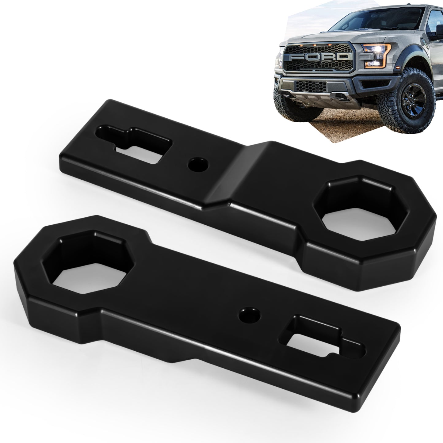 Front Tow Hook, Heavy Duty Bumper Towing Replacement Hook Kit Compatible with 2009 Ford F-150/Raptor