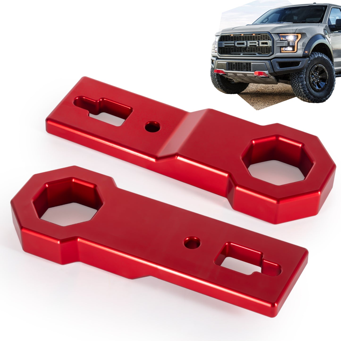 Front Tow Hook, Heavy Duty Bumper Towing Replacement Hook Kit Compatible with 2009 Ford F-150/Raptor