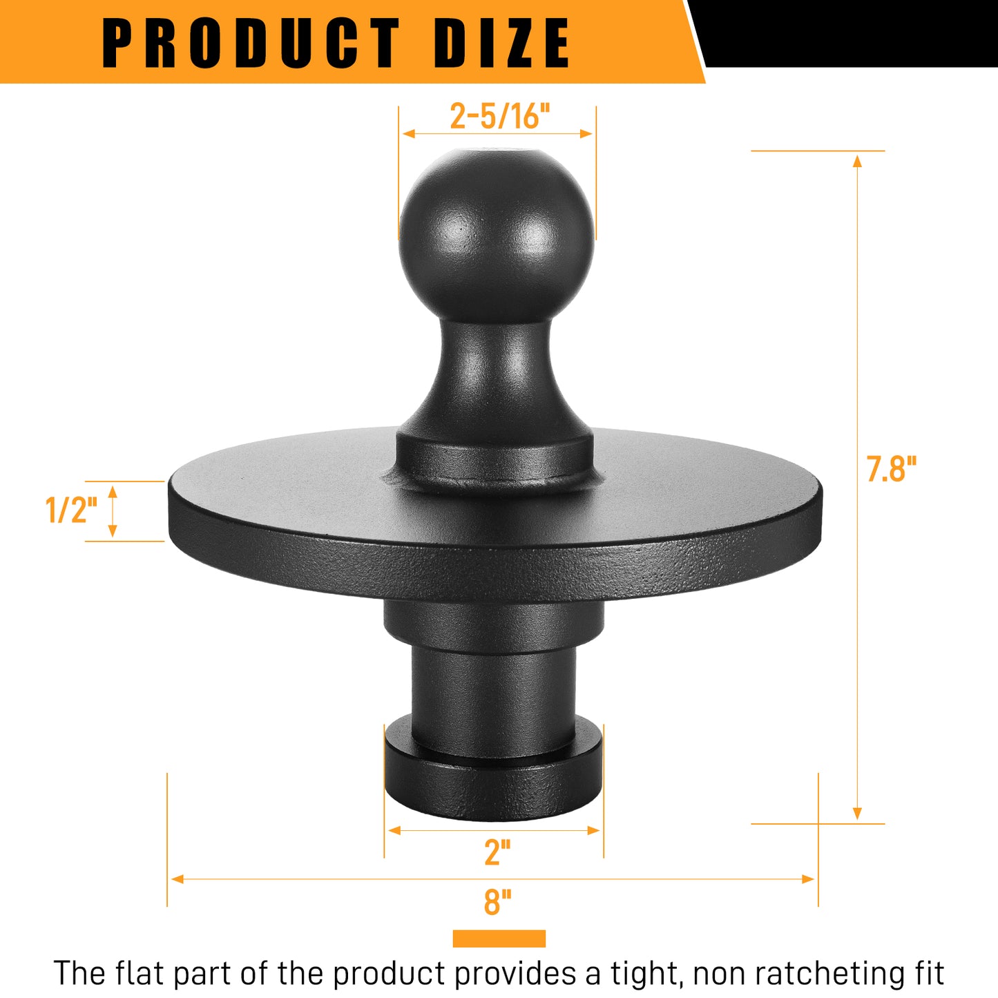 Gooseneck Ball Adapter - Fifth Wheel to Gooseneck Adapter 2-5/16in Gooseneck to 5th Wheel Adapter Corrosion Resistant Max.30,000 lbs Load Capacity Fits Tractor, Fifth Wheel, Trailer