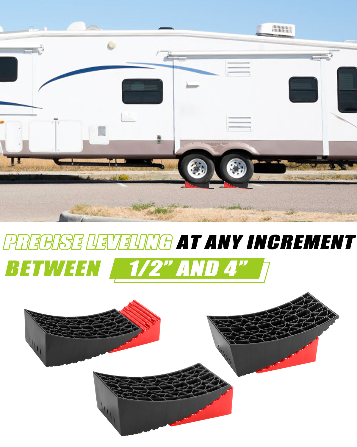 BOYISEN Camper Levelers RV Leveling Ramp Kit Pack of 2