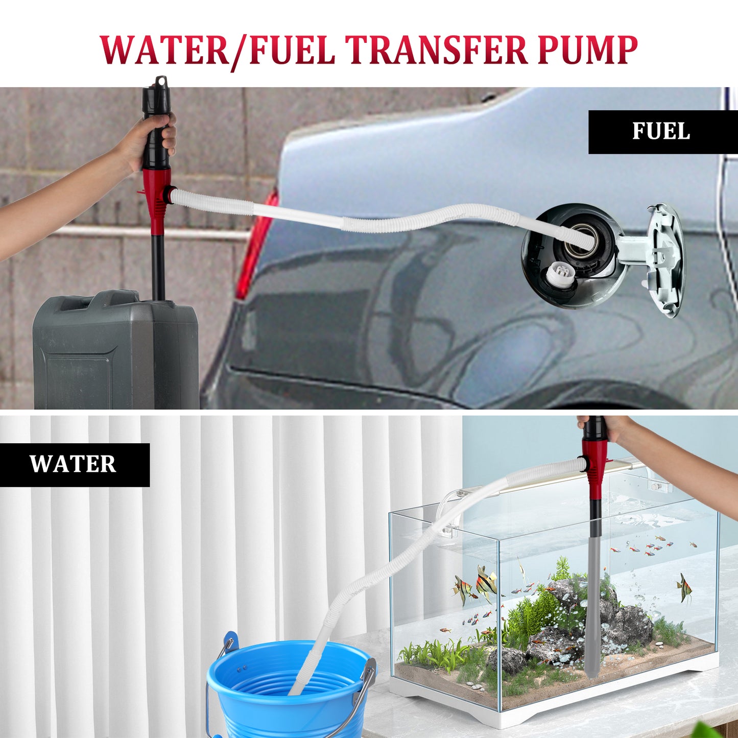 BOYISEN Battery Operated Liquid Transfer Pump - Electric Water Fuel Transfer Pump for Gasoline Diesel Oil, 2.2 Gallons per Min, Battery Power