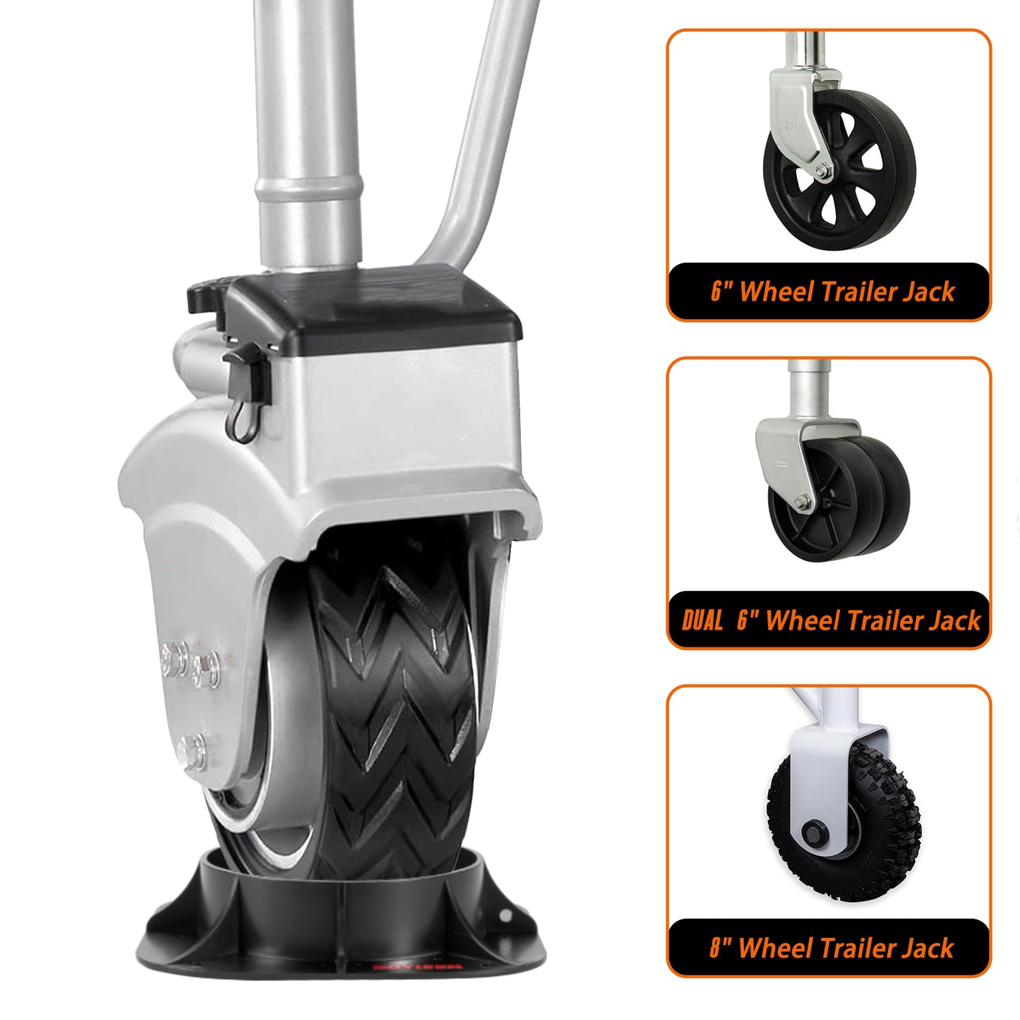 BOYISEN Trailer Jack Wheel Dock - Heavy Duty Wheel Dock for Trailer Tongue Jack Suitable for Single 6in 8in and Dual 6in Caster Wheel, Perfect Wheel Chock for Boat RV Camper Caravans Cargo Trailer