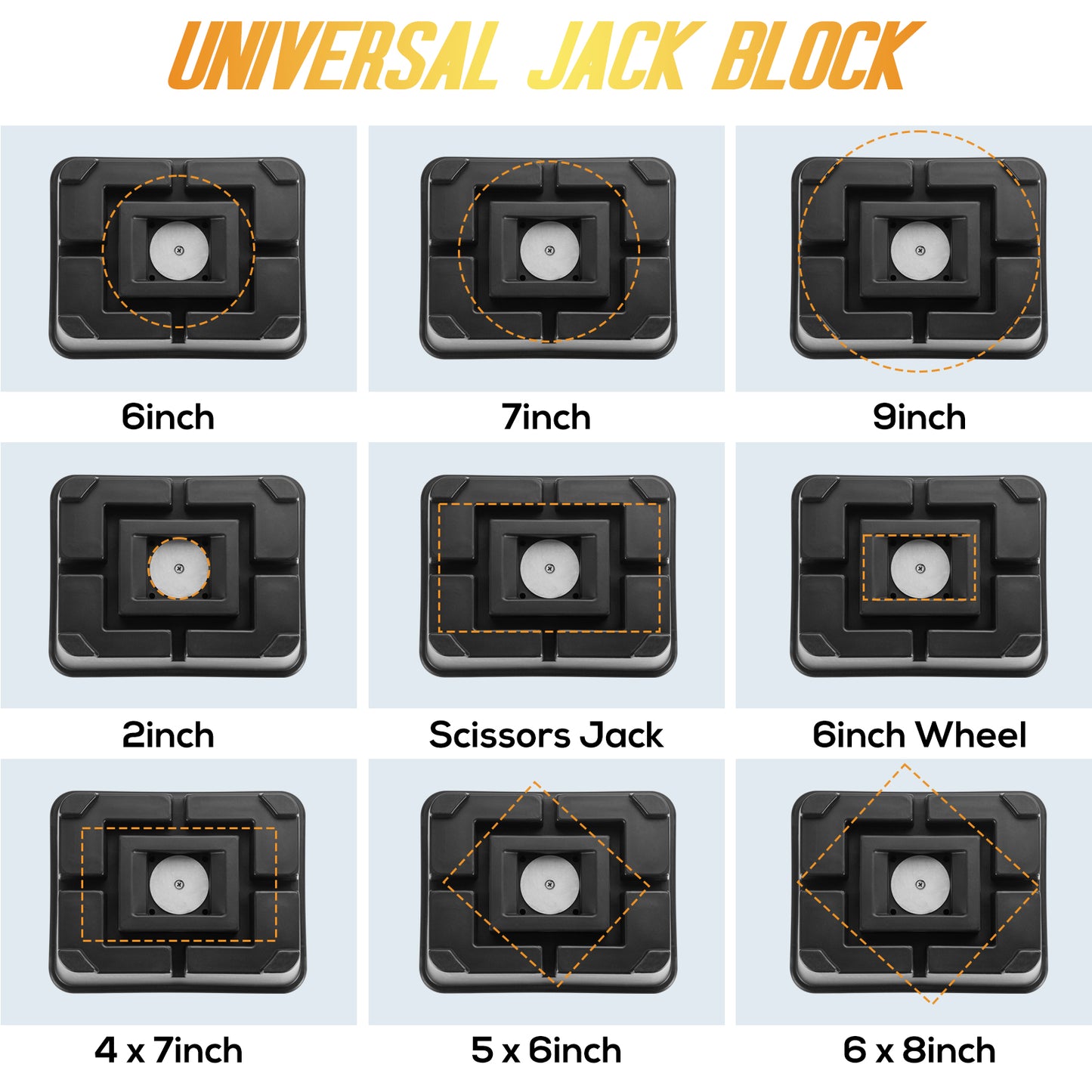 BOYISEN Trailer Jack Block - Universal RV Jack Blocks RV Stabilizer Blocks W/ 16,000lbs Capacity RV Tongue Jack Stand for Travel Trailer RV Camper Easy Carry Handle