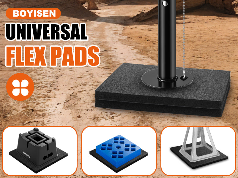 BOYISEN RV Jack Pads Rubber - RV Leveling Block Flex Pads Non-Slip RV Stabilizer Jack Pads W/Great for Gravel Uneven Terrains RV Leveling Pads for RV Camper Travel Trailer