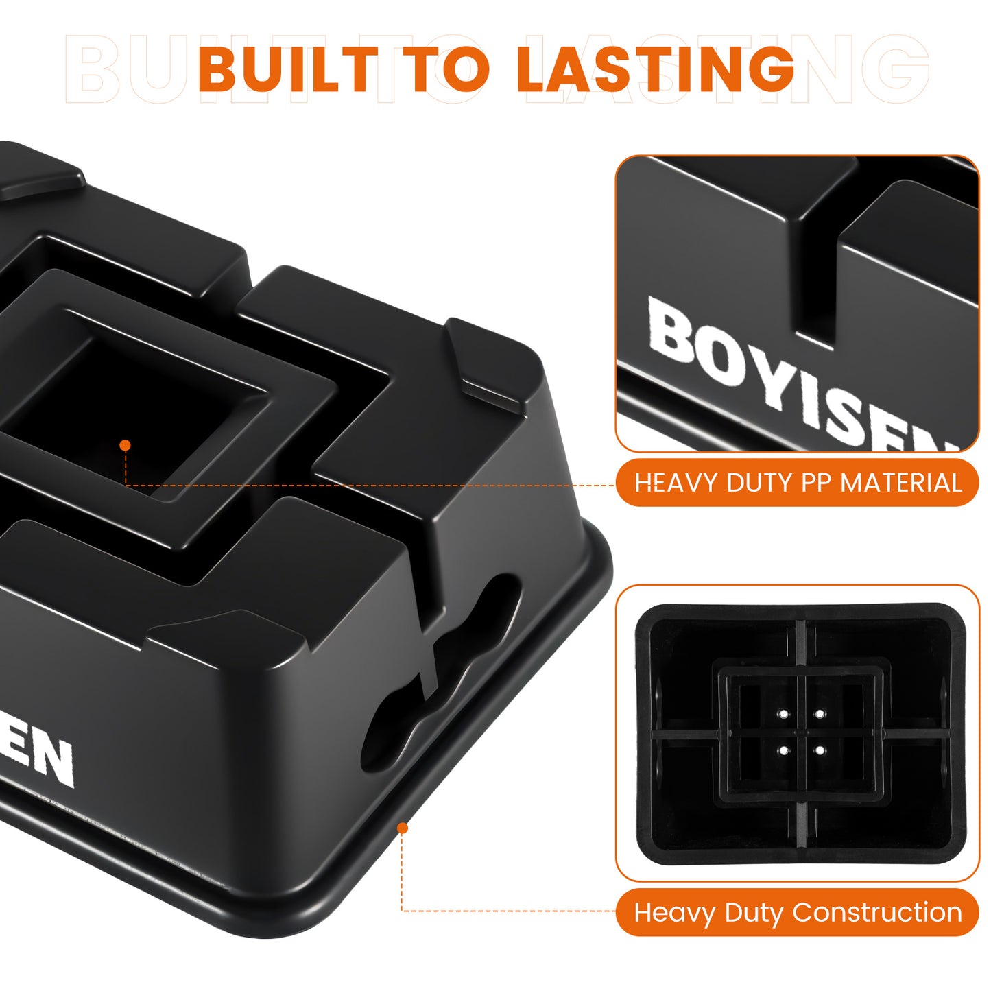 BOYISEN Trailer Jack Block - RV Jack Blocks for 5th Wheel, Pop Up, Toy Hauler Fits for Any Tongue Jack, Foot, Post, Stabilizer Support Up to 15,000lbs Easy Carry Handle