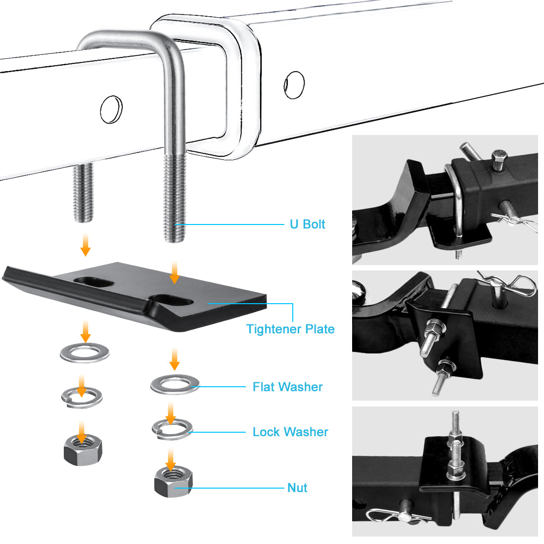 BOYISEN Hitch Tightener Fits 1.25 and 2 inch Made of 304 Stainless Steel